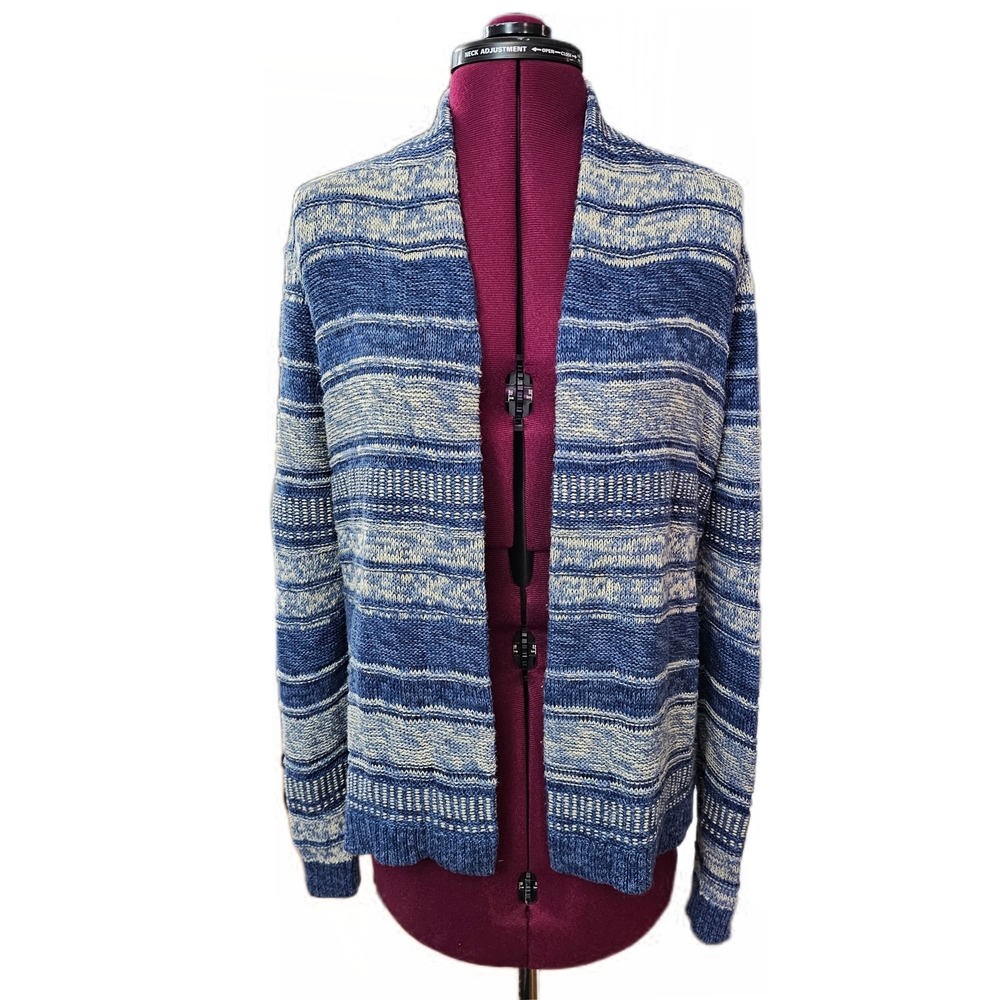 Chaps Blue and Cream Patterned Women's Cardigan
